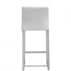 TOV DENMARK COUNTER STOOL: WHITE/STAINLESS | SET OF 2 Kitchen + Dining