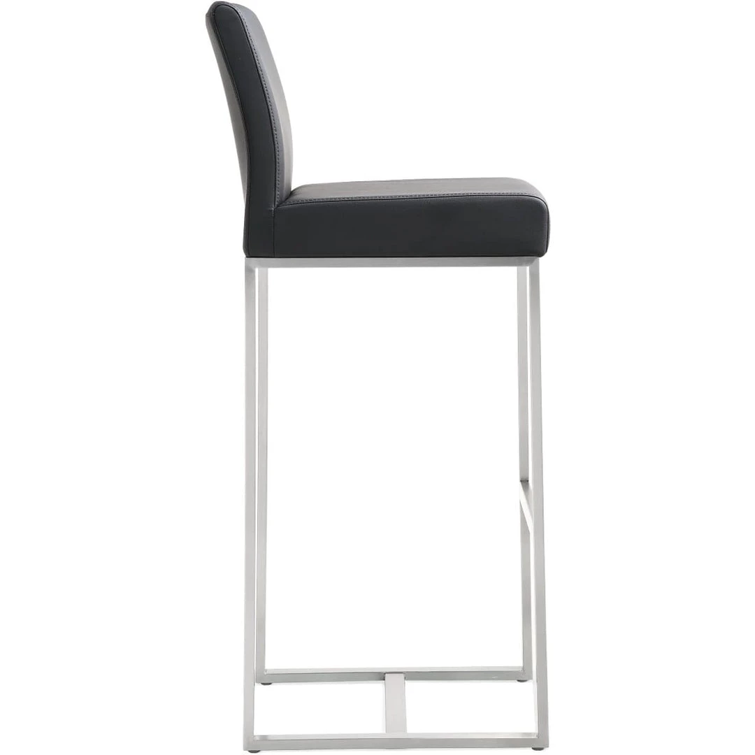 TOV Kitchen + Dining DENMARK BAR STOOL: BLACK/STAINLESS | SET OF 2 3 TOV Kitchen + Dining DENMARK BAR STOOL: BLACK/STAINLESS | SET OF 2