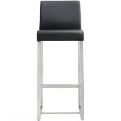 TOV Kitchen + Dining DENMARK BAR STOOL: BLACK/STAINLESS | SET OF 2