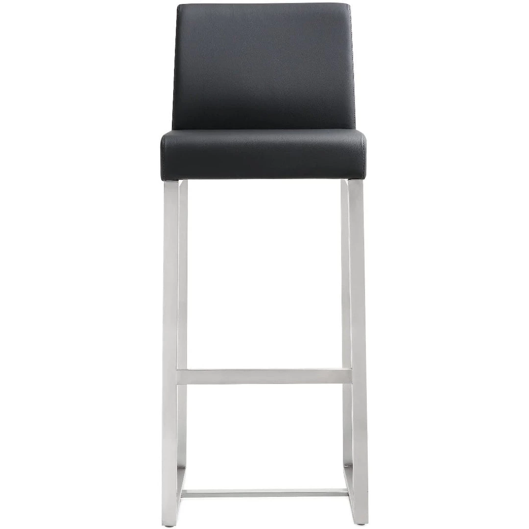 TOV Kitchen + Dining DENMARK BAR STOOL: BLACK/STAINLESS | SET OF 2 1 TOV Kitchen + Dining DENMARK BAR STOOL: BLACK/STAINLESS | SET OF 2