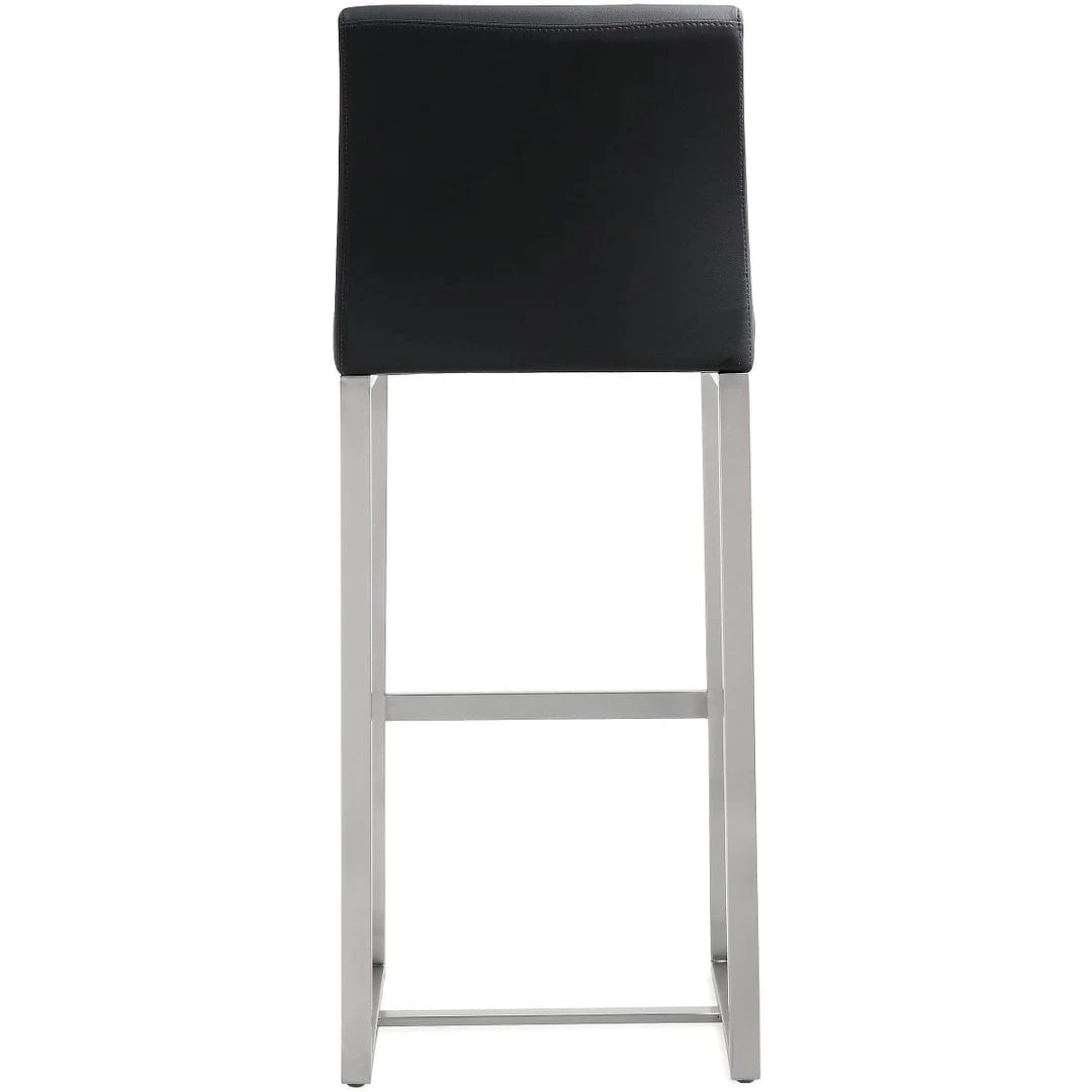 TOV Kitchen + Dining DENMARK BAR STOOL: BLACK/STAINLESS | SET OF 2 4 TOV Kitchen + Dining DENMARK BAR STOOL: BLACK/STAINLESS | SET OF 2