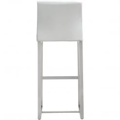 TOV DENMARK BAR STOOL: WHITE/STAINLESS | SET OF 2 Kitchen + Dining