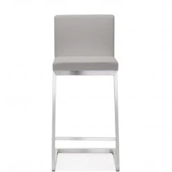TOV PARMA COUNTER STOOL: GRAY/STAINLESS | SET OF 2 Kitchen + Dining