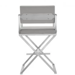 TOV DIRECTOR COUNTER STOOL: GRAY | STAINLESS