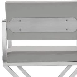 TOV DIRECTOR COUNTER STOOL: GRAY | STAINLESS