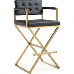 TOV Kitchen + Dining DIRECTOR BAR STOOL: BLACK | GOLD
