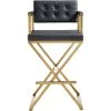 TOV Kitchen + Dining DIRECTOR BAR STOOL: BLACK | GOLD