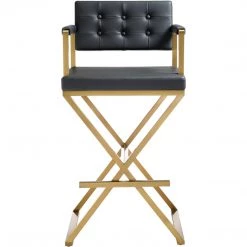 TOV Kitchen + Dining DIRECTOR BAR STOOL: BLACK | GOLD