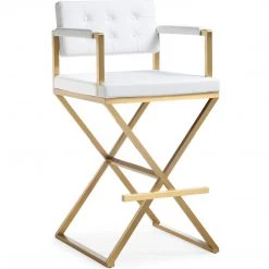 TOV DIRECTOR BAR STOOL: WHITE | GOLD Kitchen + Dining