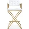 TOV DIRECTOR BAR STOOL: WHITE | GOLD Kitchen + Dining