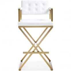 TOV DIRECTOR BAR STOOL: WHITE | GOLD Kitchen + Dining