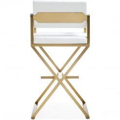 TOV DIRECTOR BAR STOOL: WHITE | GOLD Kitchen + Dining