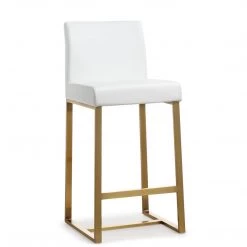 TOV DENMARK COUNTER STOOL: WHITE/GOLD | SET OF 2