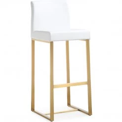 TOV DENMARK BAR STOOL: WHITE/GOLD | SET OF 2 Kitchen + Dining