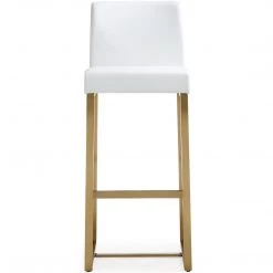 TOV DENMARK BAR STOOL: WHITE/GOLD | SET OF 2 Kitchen + Dining