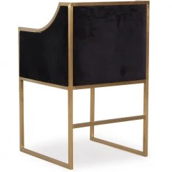 TOV Kitchen + Dining MIDORI BLACK VELVET ARM CHAIR | GOLD 8 TOV Kitchen + Dining MIDORI BLACK VELVET ARM CHAIR | GOLD