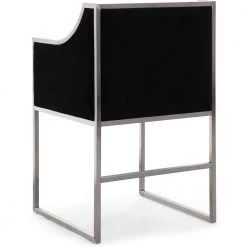 TOV Kitchen + Dining MIDORI BLACK VELVET ARM CHAIR | SILVER