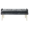 TOV Living Room DEJA SLUB VELVET BENCH: GRAY