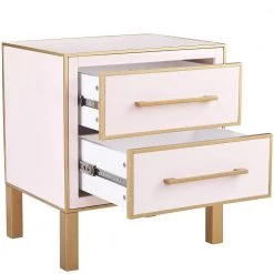 TOV ESTEE PINK LACQUER TABLE Bedroom