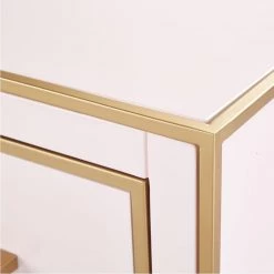 TOV ESTEE PINK LACQUER TABLE Bedroom