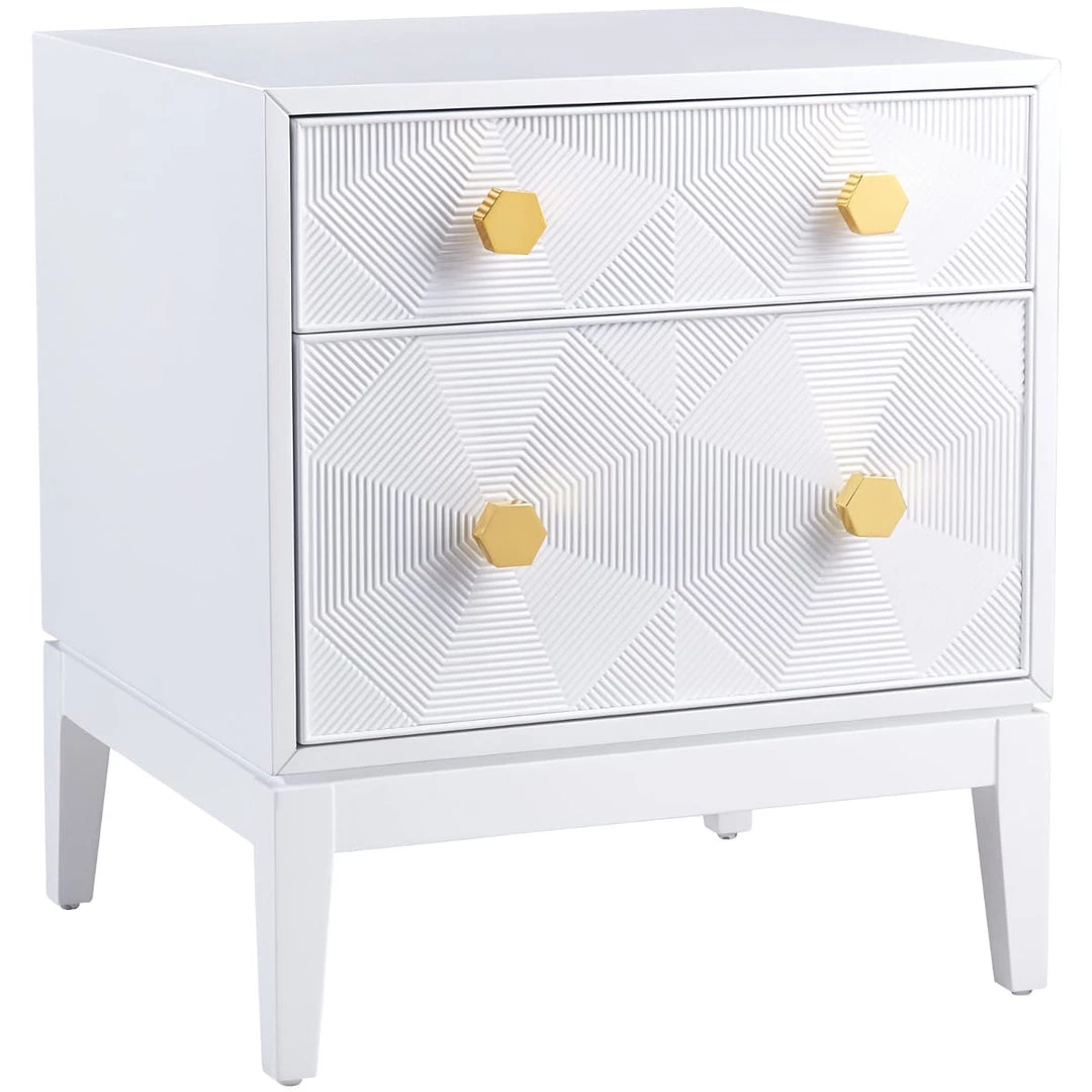 TOV Bedroom KITZY WHITE LACQUER END TABLE 3 TOV Bedroom KITZY WHITE LACQUER END TABLE