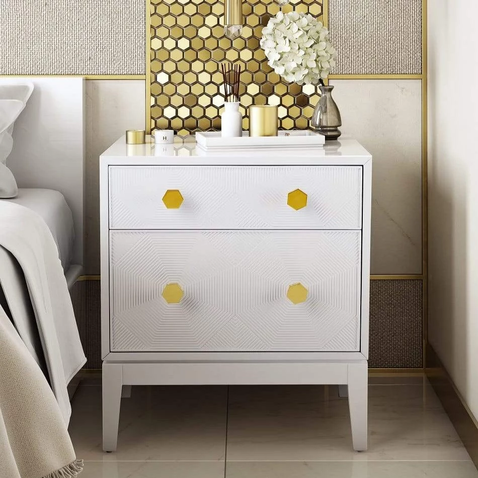 TOV Bedroom KITZY WHITE LACQUER END TABLE 2 TOV Bedroom KITZY WHITE LACQUER END TABLE