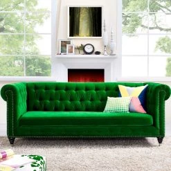 TOV HANNY GREEN VELVET SOFA
