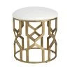 UTTERMOST TRELLIS ANTIQUE BRASS ACCENT STOOL