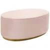 TOV TULA OVAL VELVET COCKTAIL OTTOMAN: BLUSH Living Room