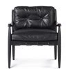 MOES TURNER BLACK LEATHER ARM CHAIR