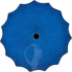 SURYA TWIST CERAMIC GARDEN STOOL: BLUE