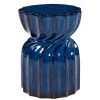 SURYA TWIST CERAMIC GARDEN STOOL: BLUE
