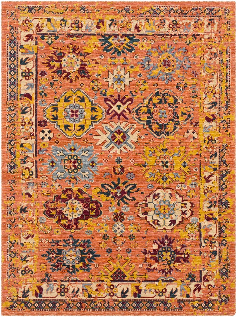 SURYA HUSINA WOOL RUG: ORANGE, SAFFRON MULTI 1 SURYA HUSINA WOOL RUG: ORANGE, SAFFRON MULTI
