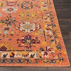 SURYA HUSINA WOOL RUG: ORANGE, SAFFRON MULTI