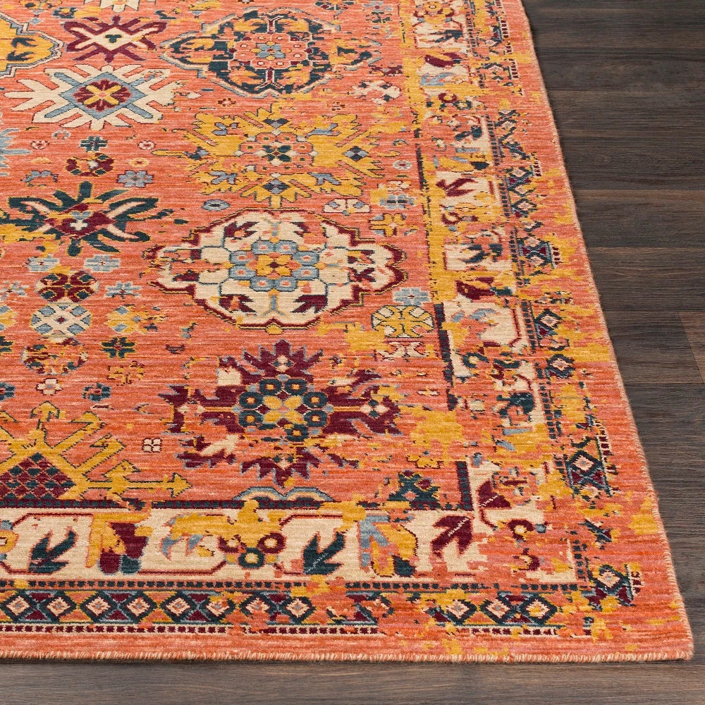 SURYA HUSINA WOOL RUG: ORANGE, SAFFRON MULTI 2 SURYA HUSINA WOOL RUG: ORANGE, SAFFRON MULTI