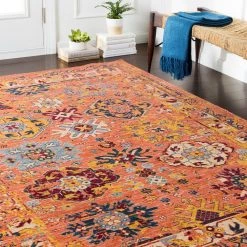 SURYA HUSINA WOOL RUG: ORANGE, SAFFRON MULTI 7 SURYA HUSINA WOOL RUG: ORANGE, SAFFRON MULTI