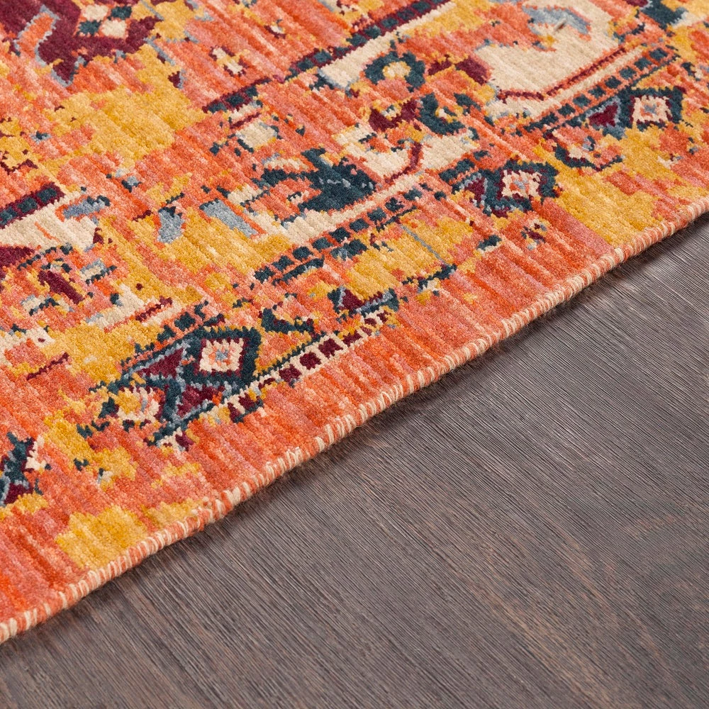 SURYA HUSINA WOOL RUG: ORANGE, SAFFRON MULTI 5 SURYA HUSINA WOOL RUG: ORANGE, SAFFRON MULTI