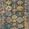 SURYA HUSINA WOOL RUG: NAVY, SAFFRON MULTI