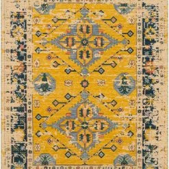 SURYA MAGDA WOOL RUG: SAFFRON, NAVY MULTI