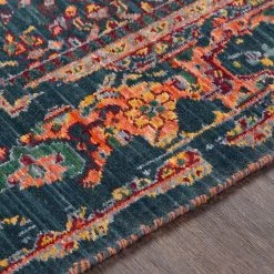SURYA MIQUELLA WOOL RUG: NAVY, ORANGE MUTLI