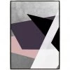 L ART "URBAN JUXTAPOSITION PINK I" METALLIC SILVER CANVAS ART