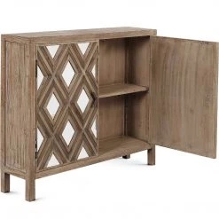 UTTERMOST RUSTIC MIRRORED DIAMOND CONSOLE CABINET