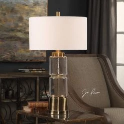 UTTERMOST LEX STACKED GLASS COLUMN LAMP Lighting