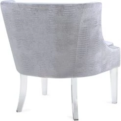 TOV Living Room VERA SILVER CROC VELVET CHAIR 9 TOV Living Room VERA SILVER CROC VELVET CHAIR