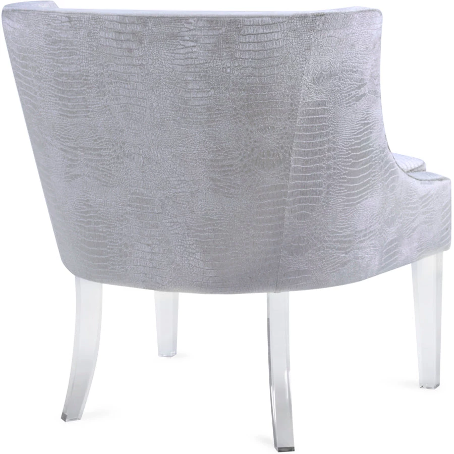 TOV Living Room VERA SILVER CROC VELVET CHAIR 4 TOV Living Room VERA SILVER CROC VELVET CHAIR