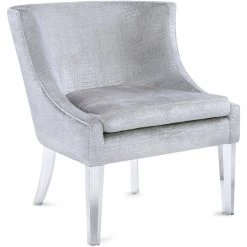TOV Living Room VERA SILVER CROC VELVET CHAIR 10 TOV Living Room VERA SILVER CROC VELVET CHAIR