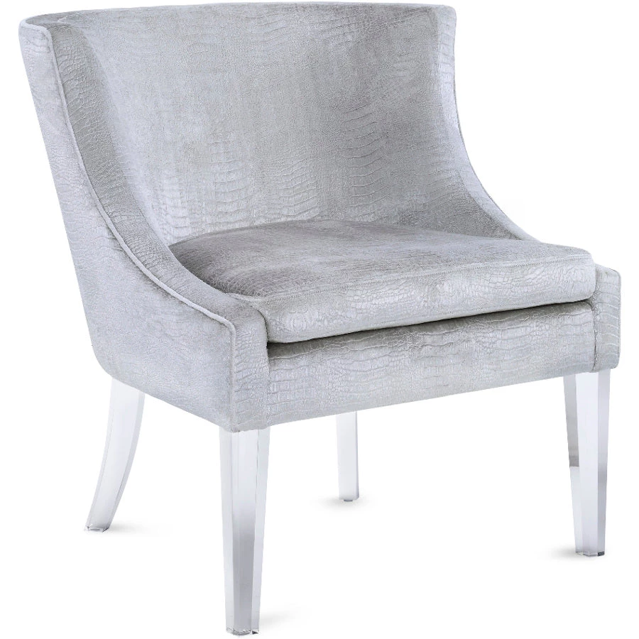 TOV Living Room VERA SILVER CROC VELVET CHAIR 5 TOV Living Room VERA SILVER CROC VELVET CHAIR