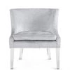 TOV Living Room VERA SILVER CROC VELVET CHAIR