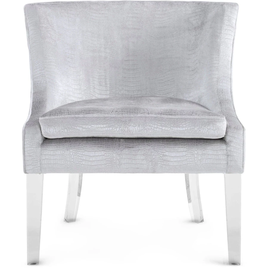 TOV Living Room VERA SILVER CROC VELVET CHAIR 3 TOV Living Room VERA SILVER CROC VELVET CHAIR