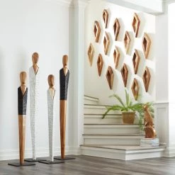 PHILLIPS COLLECTION VESTED FEMALE FLOOR SCULPTURES: WHITE Pillows + Decor